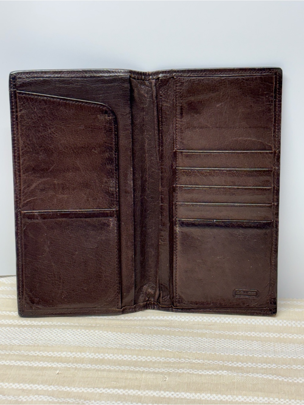 Coach Wallet, Vintage Water Buffalo Hide Leather, Pocket Checkbook, Travel Case